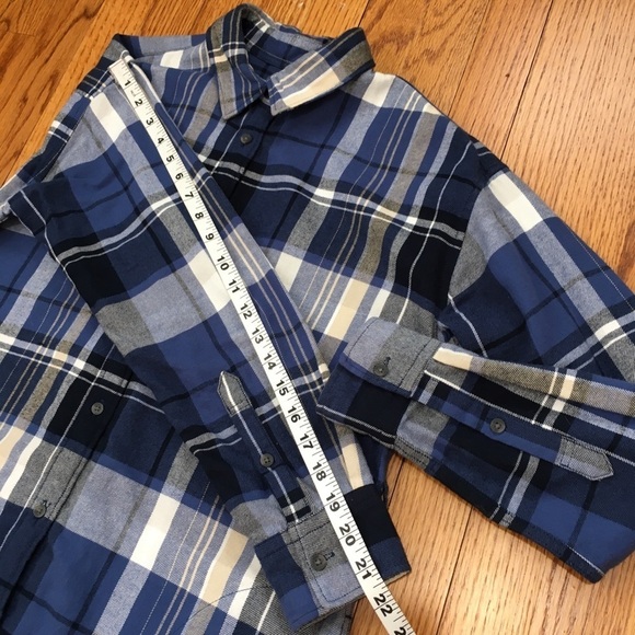 Uniqlo Blue Plaid Flannel Button Up Checked Slouchy Shirtdress - Picture 11 of 16